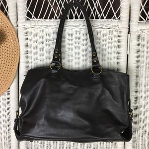 Boden Leather Bag Brass Hardware Dark Brown